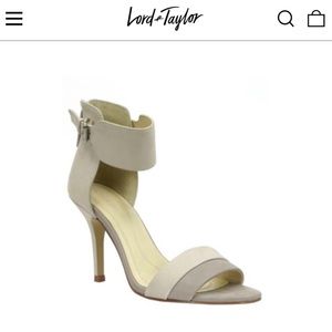 TAHARI - Laura Leather Colorblock Open Toe Heels
